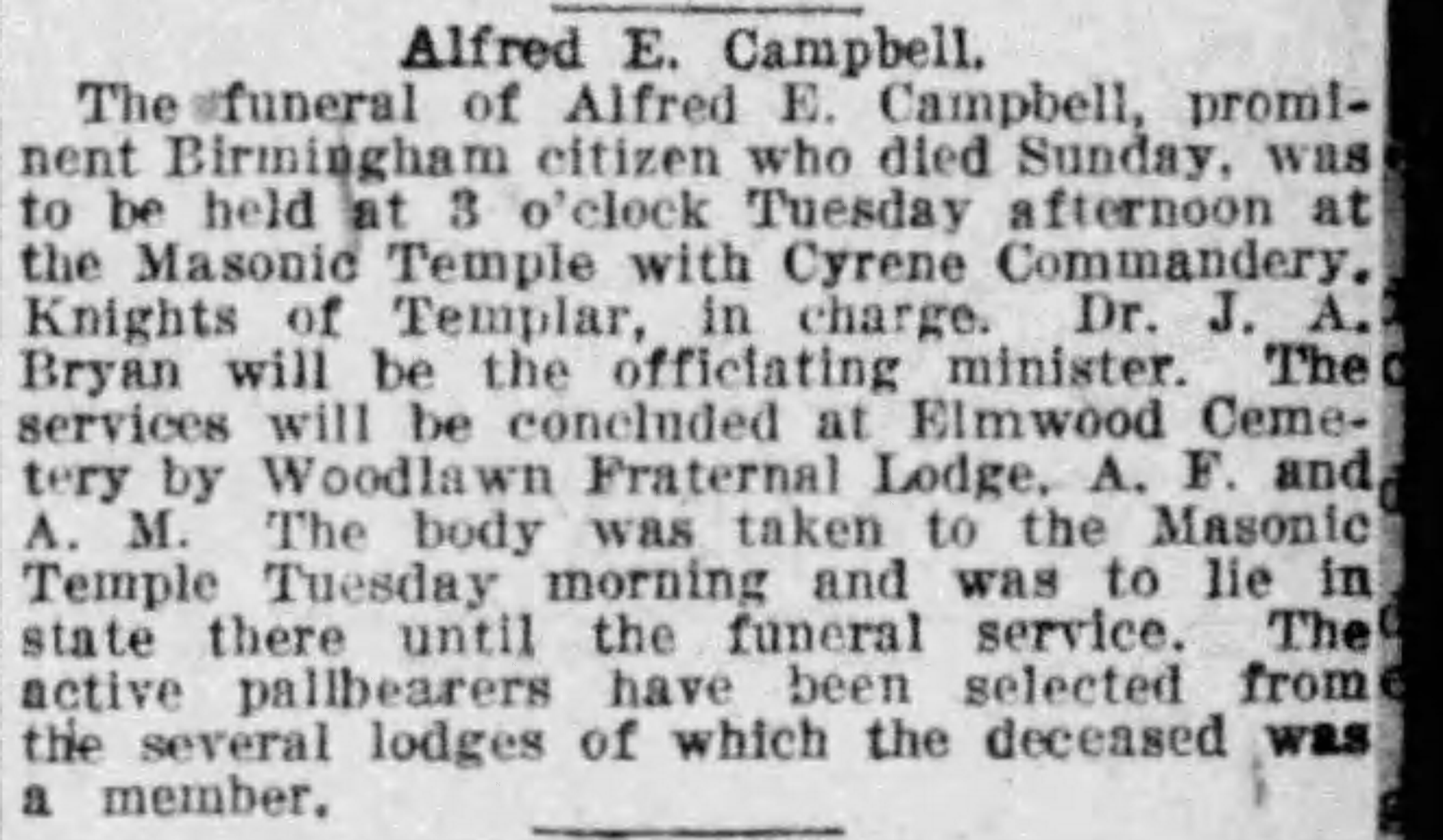 Alfred E. Campbell obituary